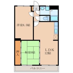 ウエストヒルズ西原台　Ａ棟の物件間取画像